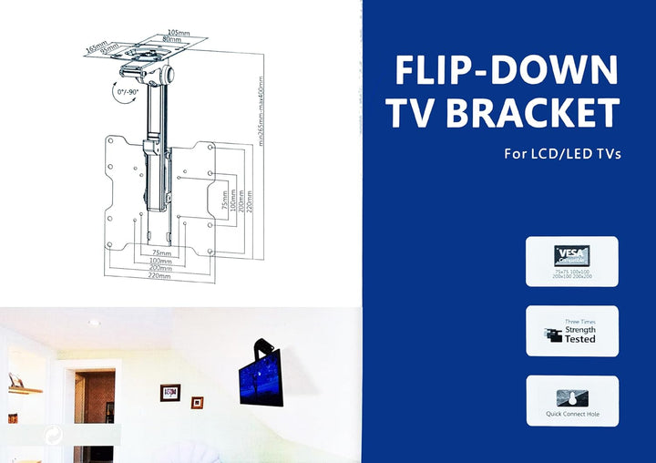 KUMA TV Halterung – Tilt Swivel Down VESA Halterung für Kurven- und Flachbildfernseher – Universal F