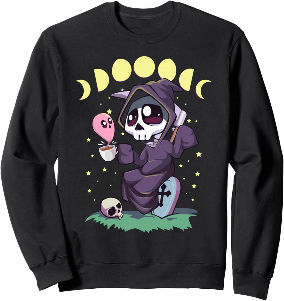 Pastell Goth Kawaii Occult Nu Goth Sensenmann Kaffee Sweatshirt