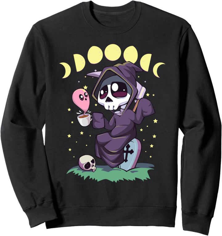 Pastell Goth Kawaii Occult Nu Goth Sensenmann Kaffee Sweatshirt