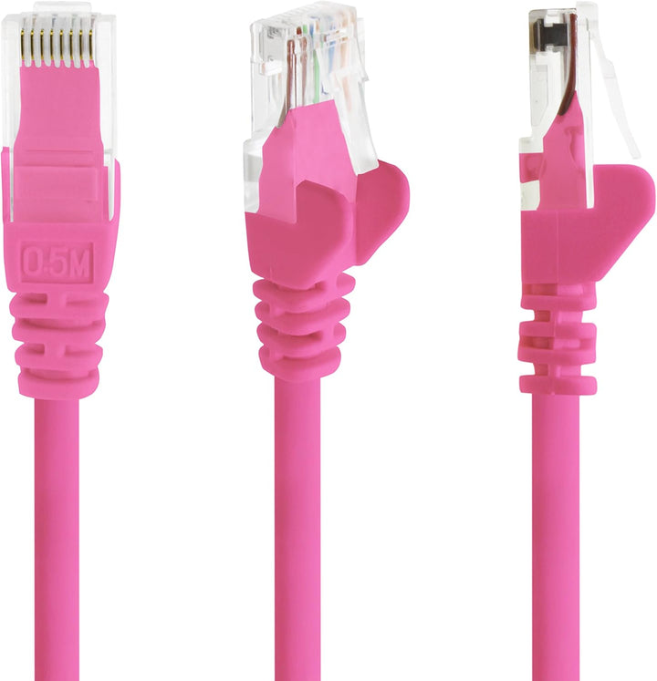 1aTTack.de 5m - magenta - 5 Stück - (PACK) - CAT.6 CAT6 Ethernet-Lan-Netzwerk-Kabel 1000 Mbit/s Patc