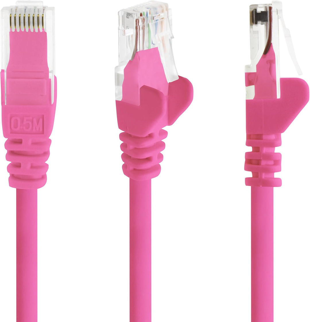 1aTTack.de 5m - magenta - 5 Stück - (PACK) - CAT.6 CAT6 Ethernet-Lan-Netzwerk-Kabel 1000 Mbit/s Patc