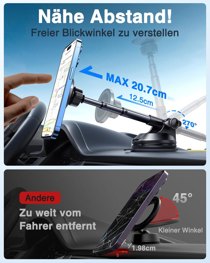 VANMASS Handyhalterung Auto Magnet Kompatibel mit MagSafe Autohalterung [2023 Upgrade Stärkste Magne