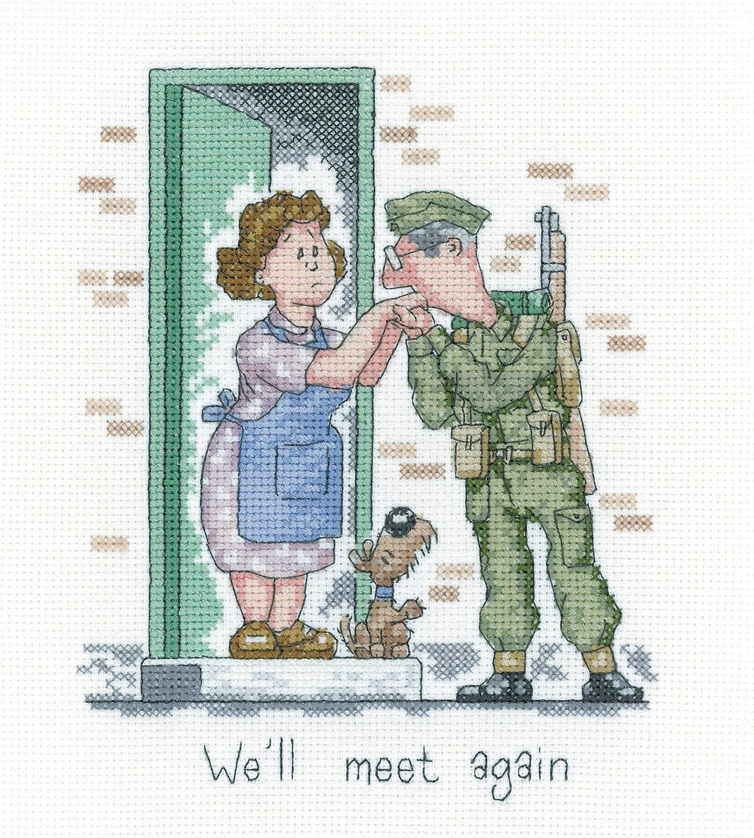 Heritage Kreuzstich Set Aida "Wir sehen uns wieder", Zählmuster, GYMA1581-A, 14,5x19cm