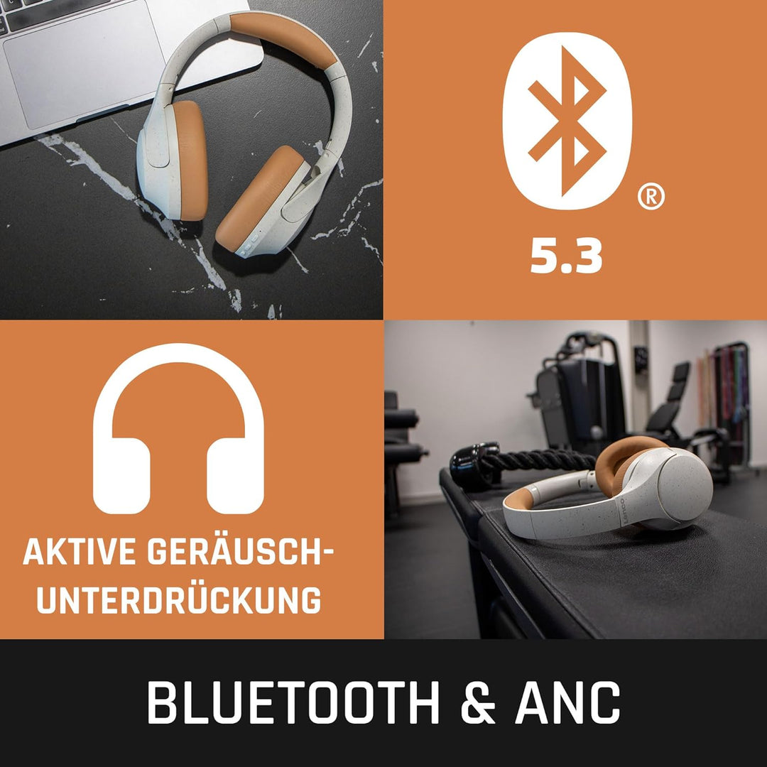Lenco HPB-830 - Bluetooth Over-Ear Kopfhörer - ANC Active Noise Cancelling - Bluetooth 5.3-400mAh Ak