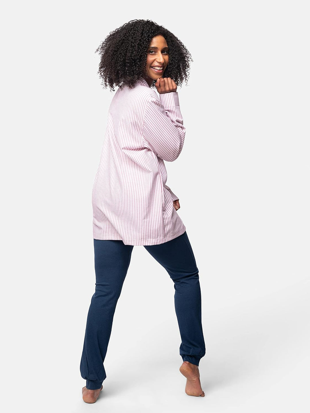 greenjama Damen Pyjama-Hemd, GOTS-Zertifiziert Pyjamaoberteil 44 Grape, 44 Grape