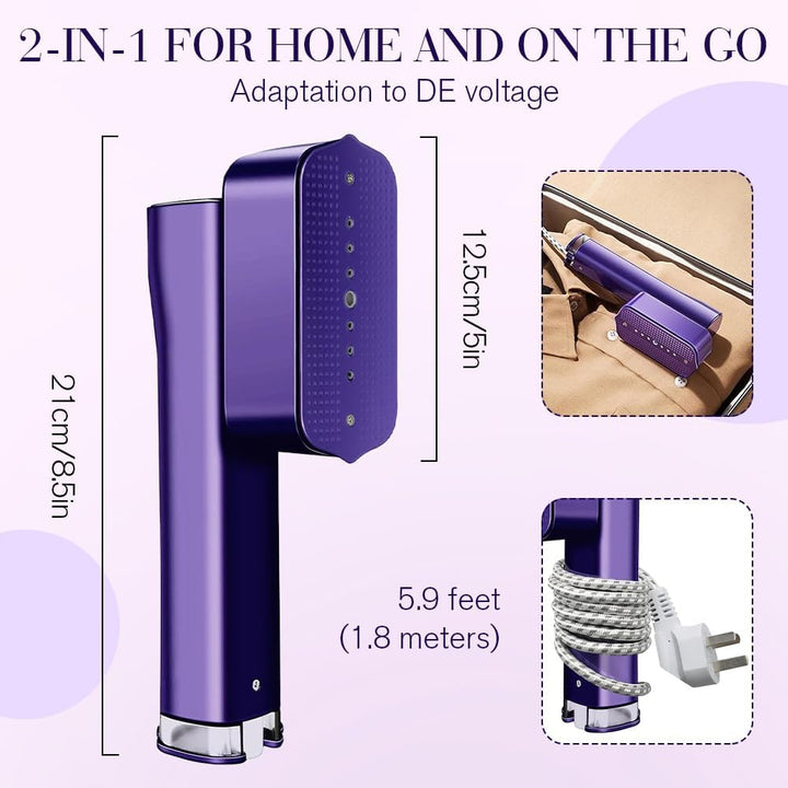 Steamer Dampfglätter, Steamer 2-in-1 Hand Bügeleisen, 15s schnelles Aufheizen, 4 Bügelmodi 1200W Rei