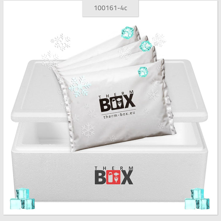 THERM BOX Styroporbox 28L bis 61,5L mit Kühlakkus für Kühlbox Verschiedene Grössen Transportbox Ther