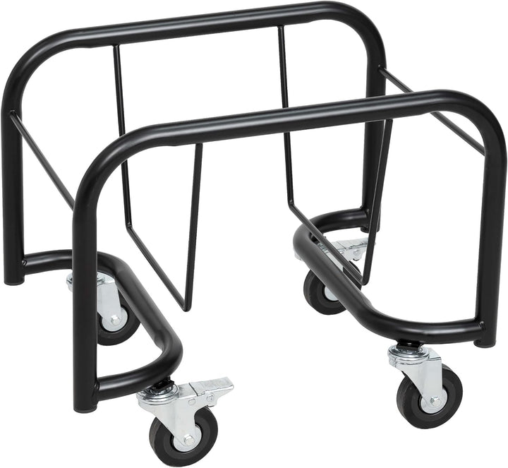 Sammelwagen schwarz mit Einkaufskörbe 22 L, rollbarer Korbstapelwagen, Körbe mit Griff, Tragekorb bi