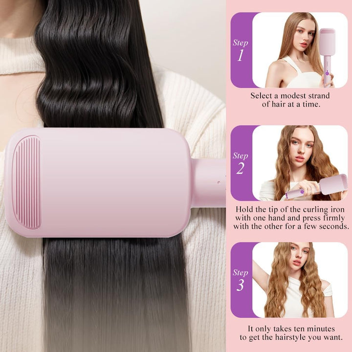 Welleneisen Lockenstab, Welleneisen für Haare Beach Waves, 32mm Lockenstab Grosse Locken mit 4 Einst