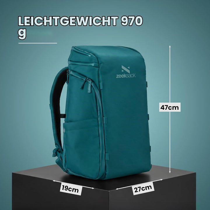 Zeeksack The Organizer 20L, Petrol - Handgepäck-Rucksack 15" Laptopfach | 2 Verstellbare Trenner, RF