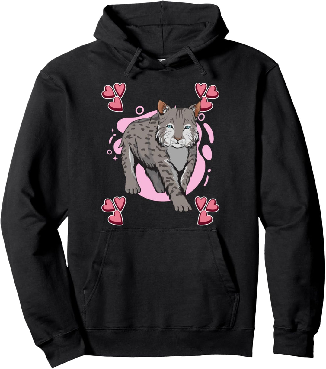 Damen Mädchen Luchse Sachen Herz Design Luchs Pullover Hoodie