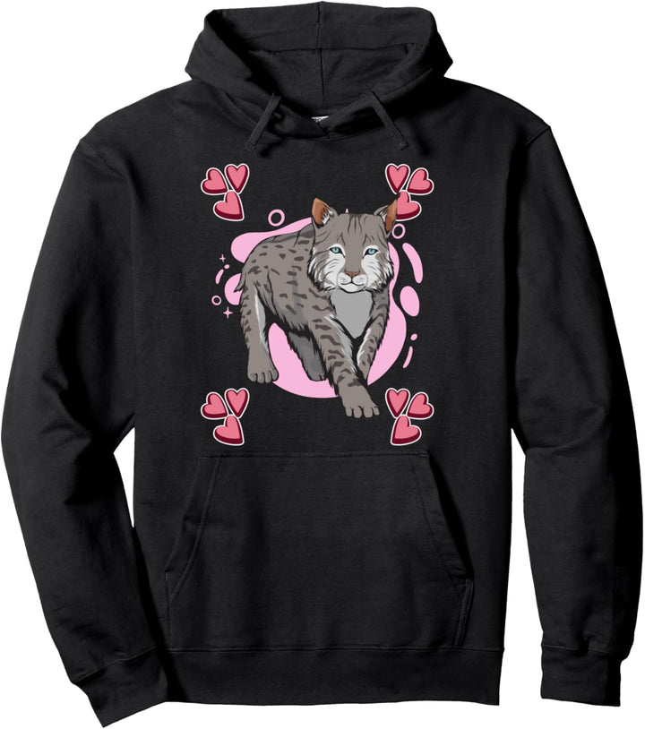 Damen Mädchen Luchse Sachen Herz Design Luchs Pullover Hoodie