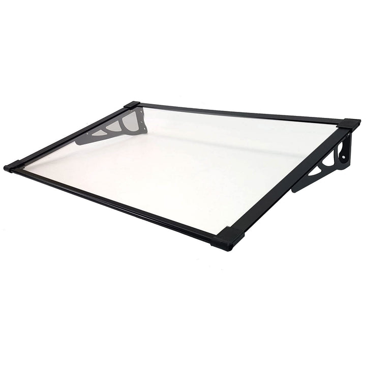 TrutzHolm® Aluminium Vordach Haustürvordach Pultvordach 150 x 90 cm Schneelast 95kg | Polycarbonatpl