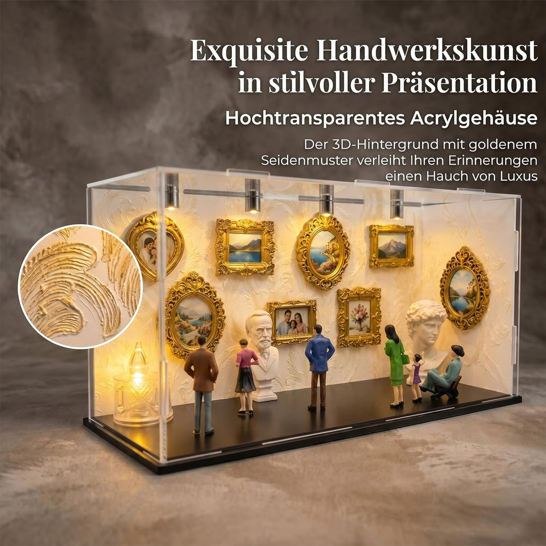 DIY Mini Museum Silhouette Box, Mini Figuren Menschen Museum, Kreatives Erinnerungsdisplay Kit Mit 6