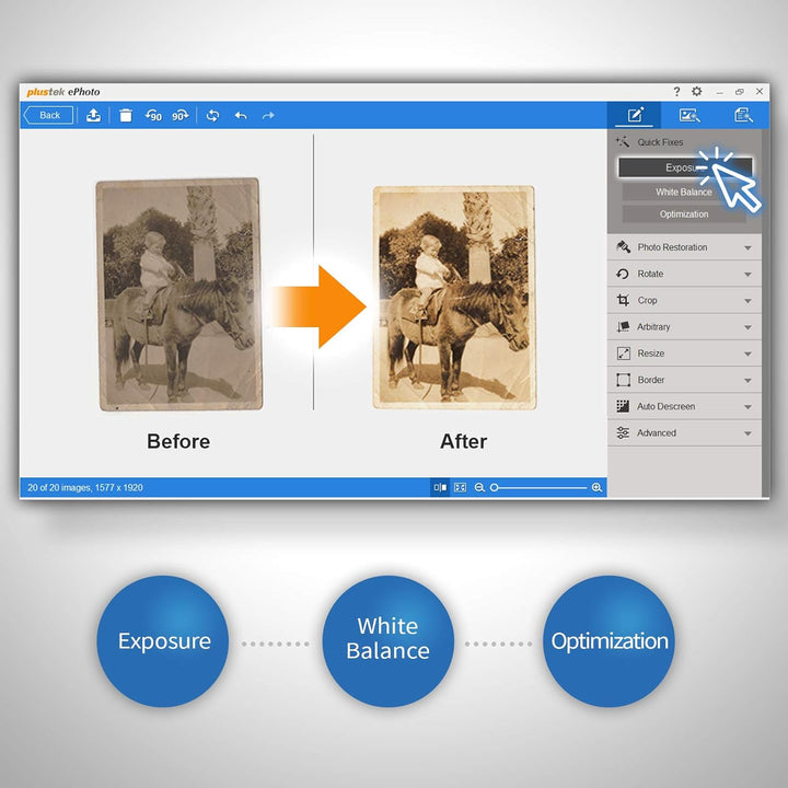 Plustek ePhoto Z300 Fotoscanner (600 x 600 dpi, USB) mit Einzugssensor