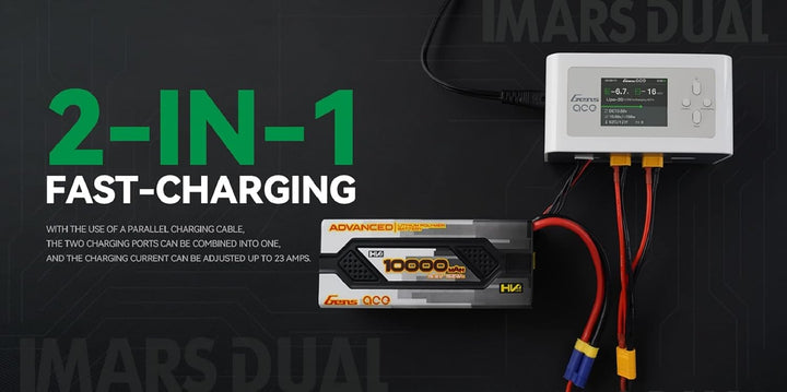 Gens ace lipo Ladegerät Imars Dual Channel RC Ladegerät für NiMH/Lipo Akku Ladegerät mit Deans T XT6