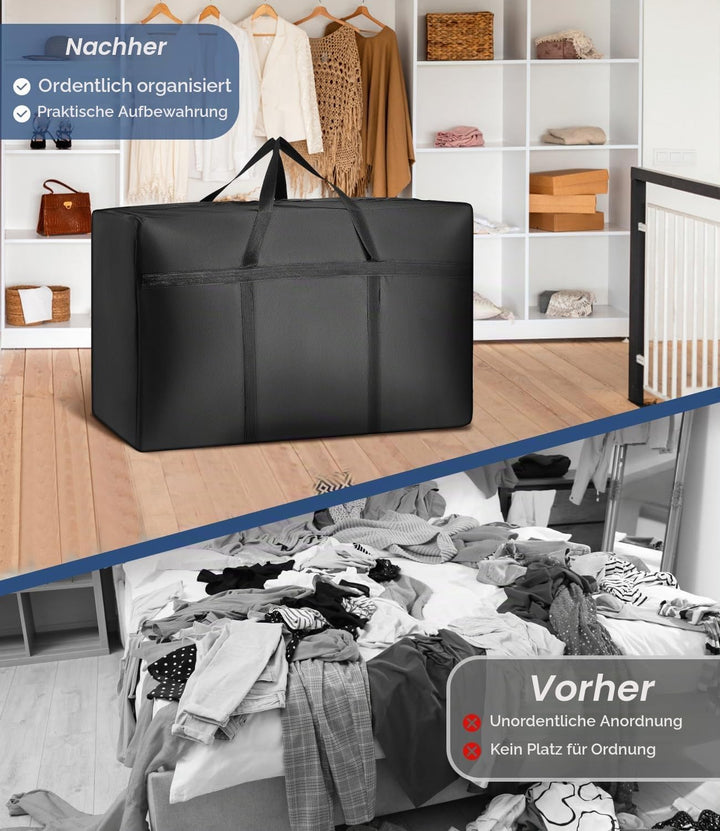 120L Grosse Aufbewahrungstasche 4 Stück, 600D Oxford Umzugstaschen, Wasserdichte Grosse Reisetasche