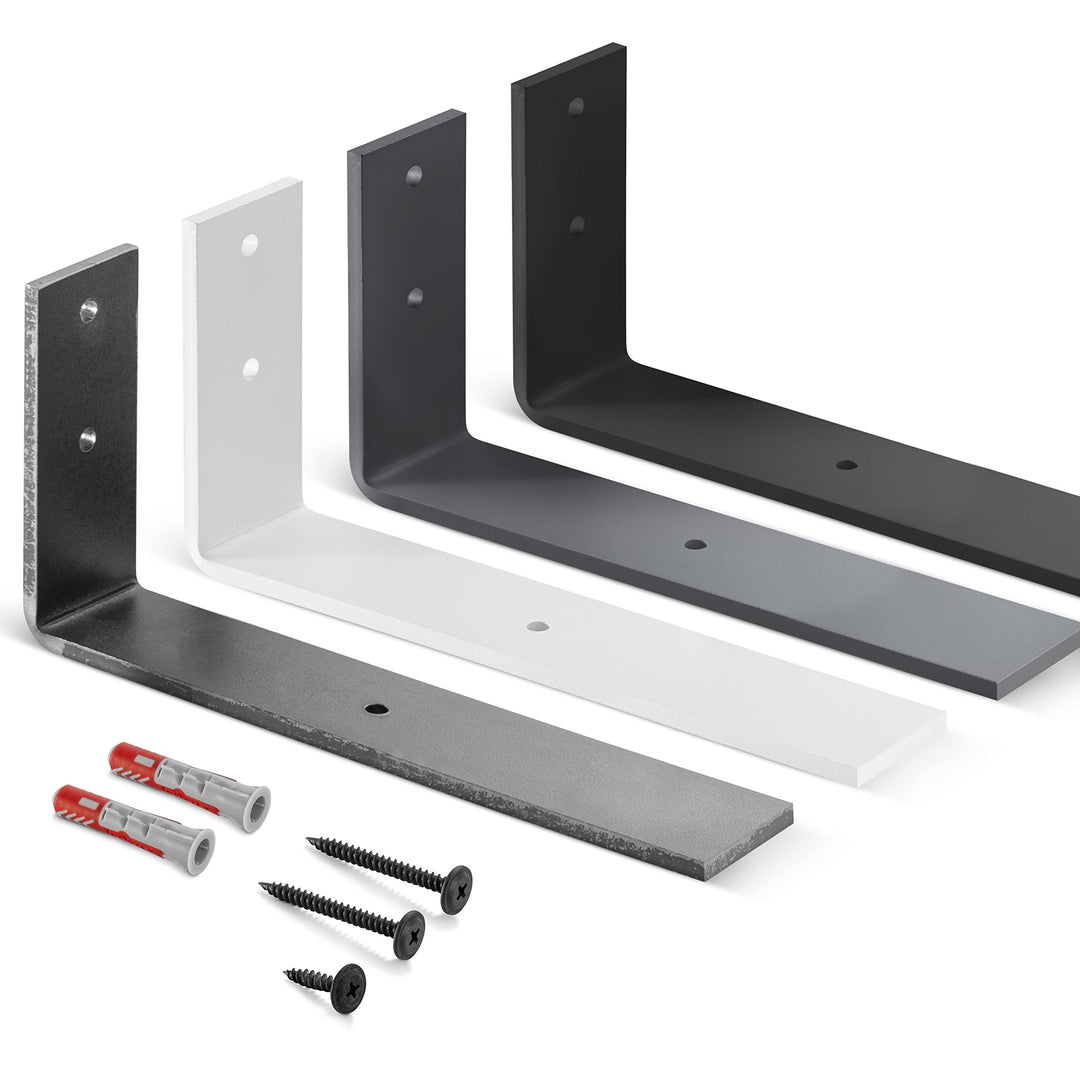 HOLZBRINK Regalträger Metall Regalhalter für Wandregal, Regalwinkel, Rohstahl mit Klarlack 250x100x4