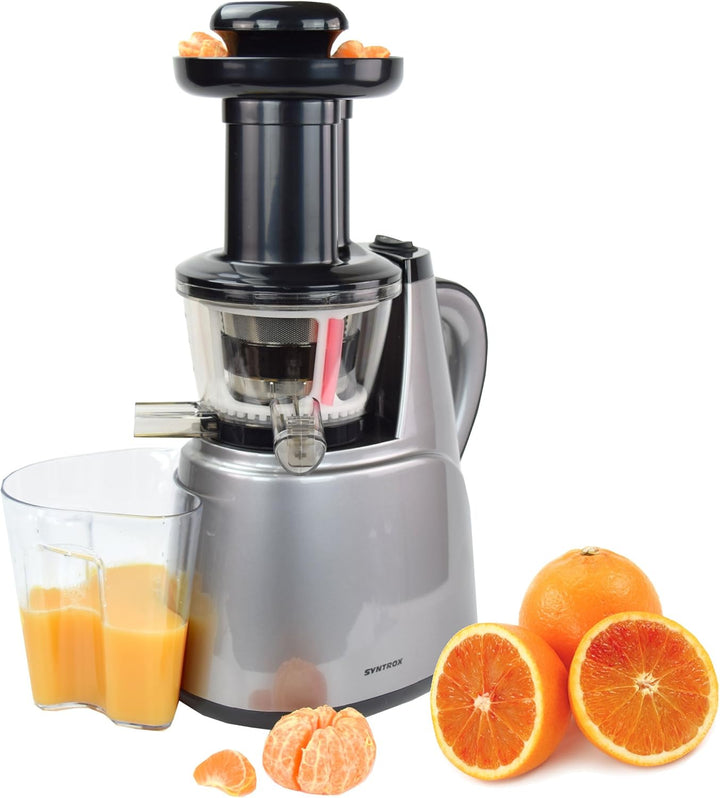 Syntrox Germany SJ-150W-AC Langsam Entsafter mit 2 Einschüben, Frucht Eismaschine und Salatfunktion