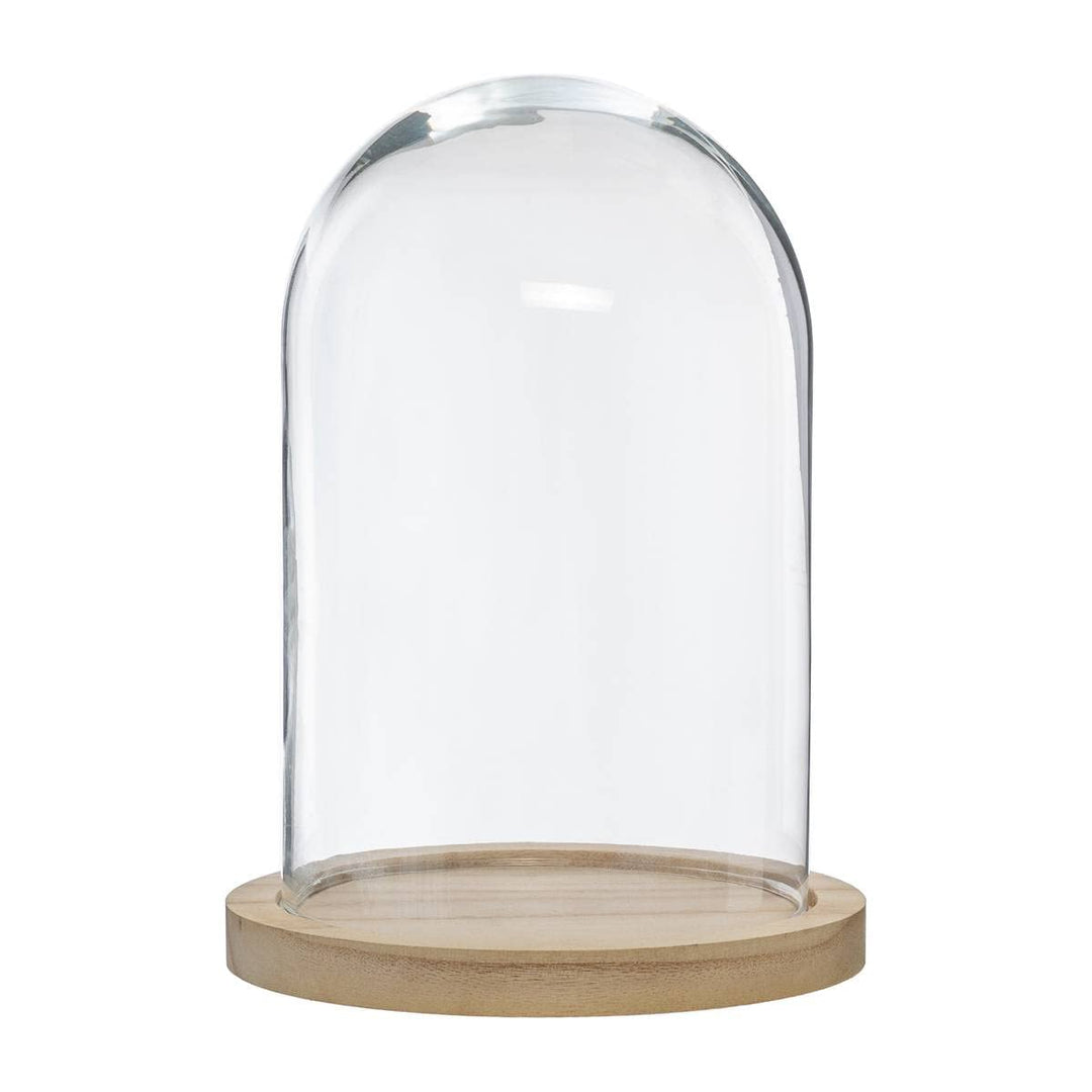 Bell Glass Base Wood