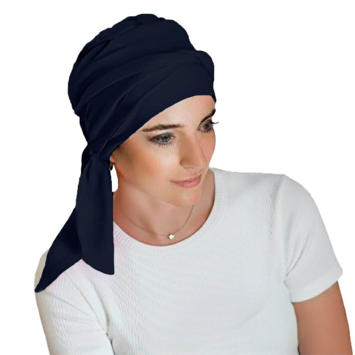 CAREBELL Smooth Onkologe Mütze aus Bambus für Chemotherapie oder Alopezie Marineblau, Marineblau