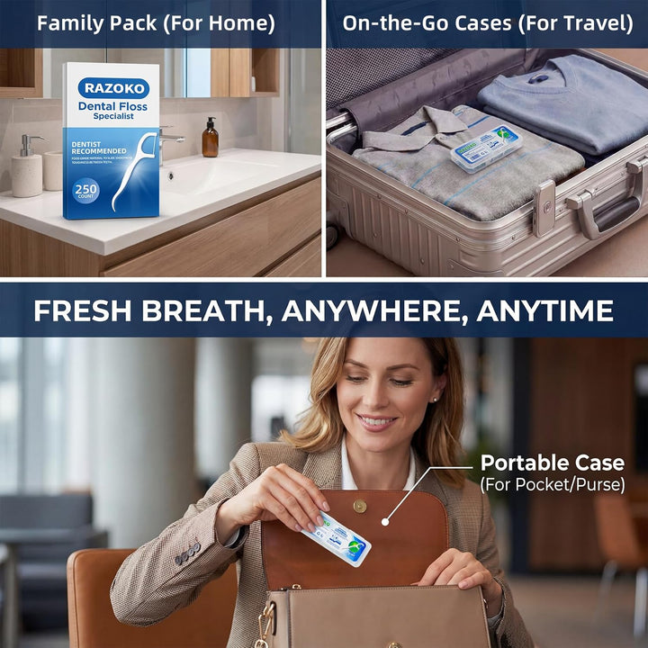 Dental Floss Picks High Pull Toothpicks Sticks,Professional Clean Floss Picks,Unflavored Disposable