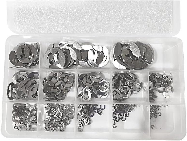 Michass 400 Stück Edelstahl E Clip Sicherungsring, E Clip Sprengring, Intern Sicherungsring, 13 Grös
