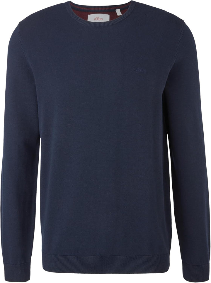 s.Oliver Herren 2152193 Pullover mit Logo-Stitching M Blau(5978), M Blau(5978)
