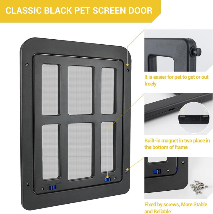 Enjoying Haustier-Bildschirm-Hundetür 21 x 24,5 cm Katzentür mit Magnetklappe Abschliessbar Hundetür