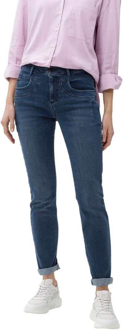 BRAX Feel Good Hose im Skinny Fit Damen Röhrenjeans Slim Fit 26W / 30L Used Dark Blue, 26W / 30L Use