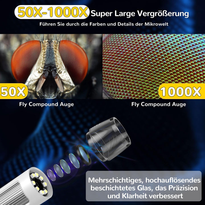 Microscope IMICHI Mikroskop für Kinder Bildschirm 1000X grosse Vergrösserung klares Bild, einzigarti