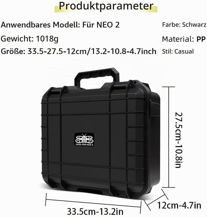 ZJRXM Neo 2 Koffer, Hartschalen Tasche für DJI Neo 2 Drohne und Zubehör, kompatibel mit RC-N3 Contro