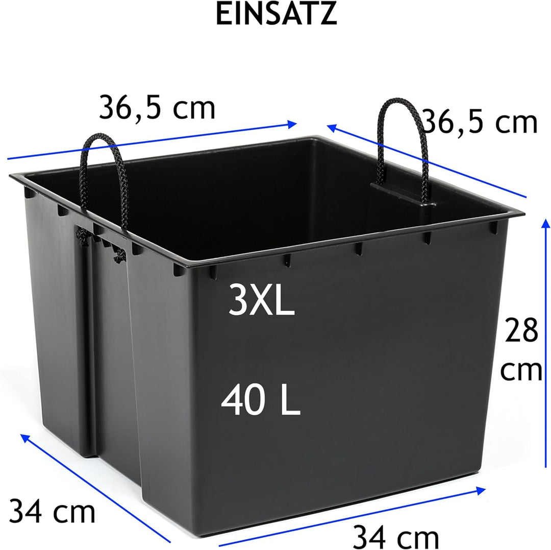MELTOM Pflanzkübel aus Kunststoff in Hochglanz Farbe: Weiss mit Herausnehmbaren Einsatz, BxTxH in cm