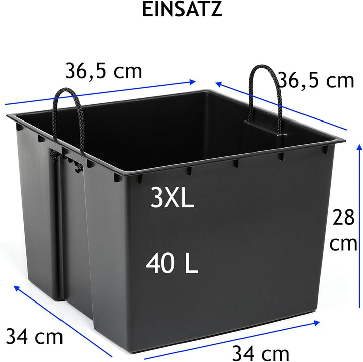 MELTOM Pflanzkübel aus Kunststoff in Hochglanz Farbe: Weiss mit Herausnehmbaren Einsatz, BxTxH in cm