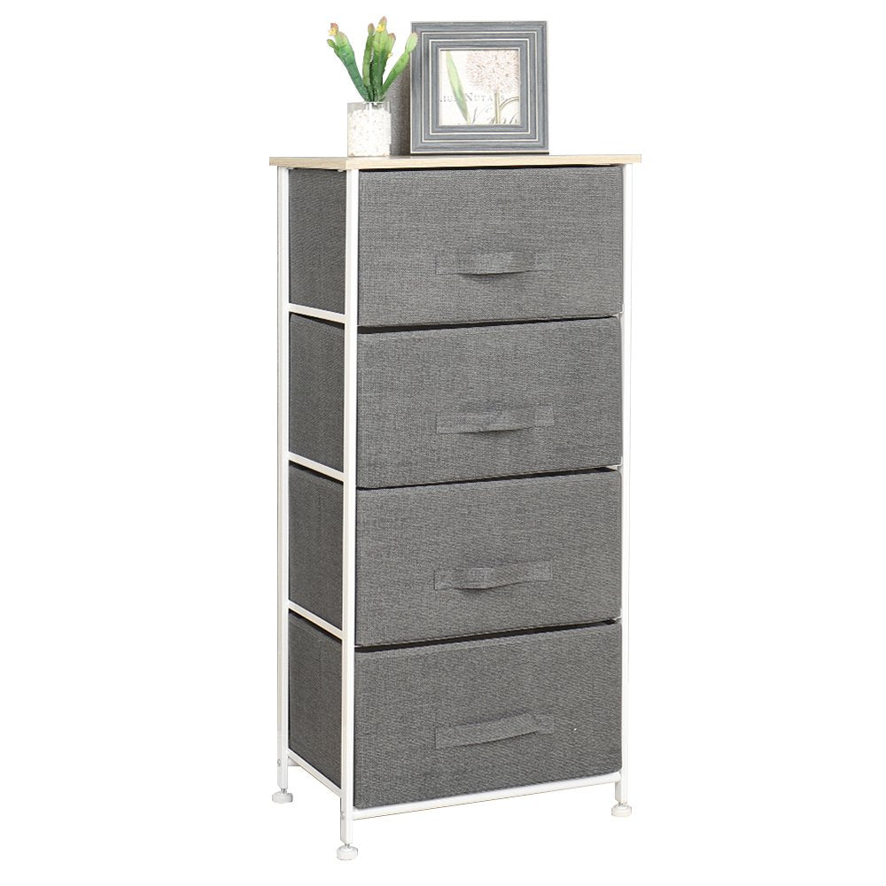 sogesfurniture Aufbewahrung Kommode Garderoben mit 4 Stoff-Schubladen, universale Schubladenbox Schu