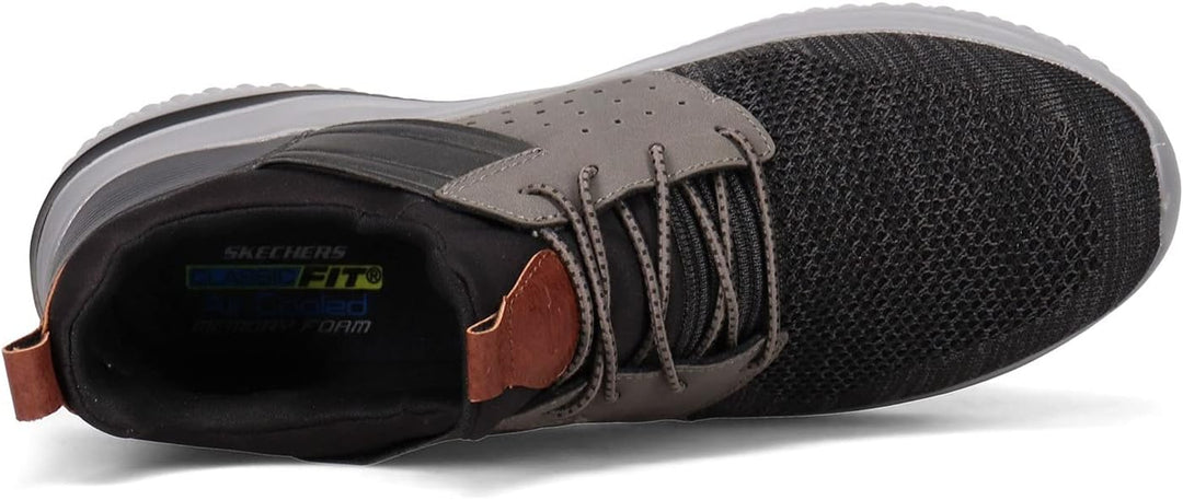 Skechers Herren Delson 3.0 Cicada Sneaker 39.5 EU Weit Schwarz Grau, 39.5 EU Weit Schwarz Grau