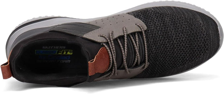 Skechers Herren Delson 3.0 Cicada Sneaker 39.5 EU Weit Schwarz Grau, 39.5 EU Weit Schwarz Grau