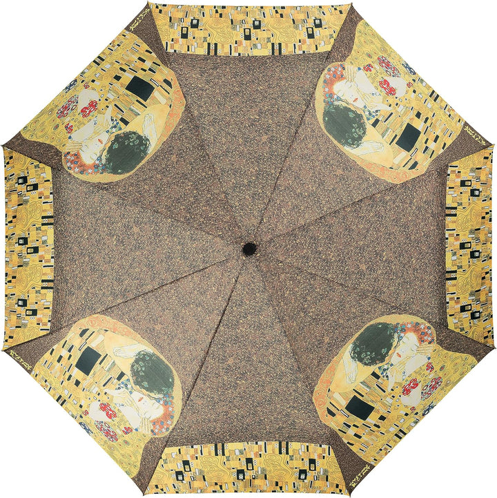 VON LILIENFELD Regenschirm Taschenschirm Gustav Klimt Der Kuss Windfest Auf-Zu-Automatik Stabil Komp