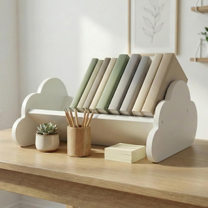 Bücherregal Holz Natur | einfache Montage u. Umweltfreundlich | Buch Organizer ideal als Kinder büch