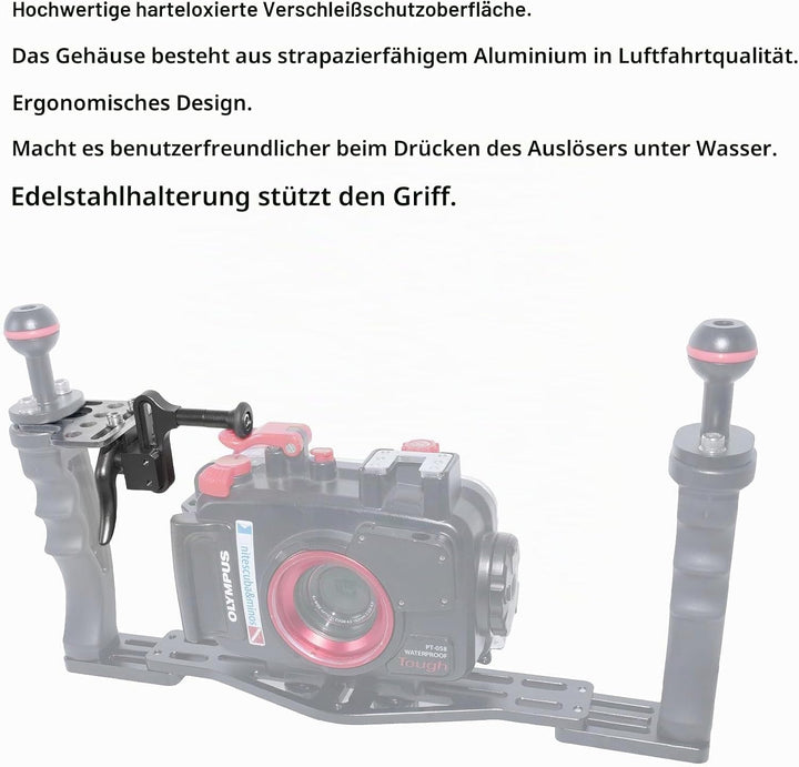 uslöser-Verlängerungshebel, Auslöser-Halterung, Adapter für Tauchschale, Stabilisator, Unterwasserka