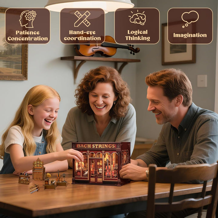 Cutefun Book Nook Kit - DIY Häuser Kit mit LED-Beleuchtung - DIY Miniature House Holzmodell Puppenha