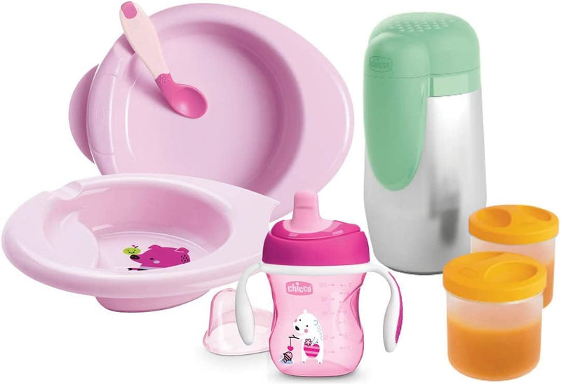 Chicco Baby Geschirr Set, Baby Geschirrset für Essen und Babynahrung, bestehend aus Tasse Training C