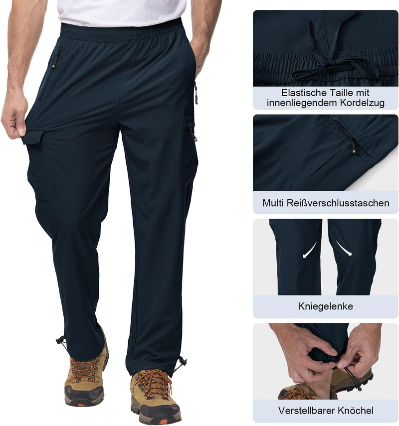 YSENTO Herren Wanderhose Outdoorhose Trekkinghose Sommer Leichte Atmungsaktiv Schnell Trockend Funkt