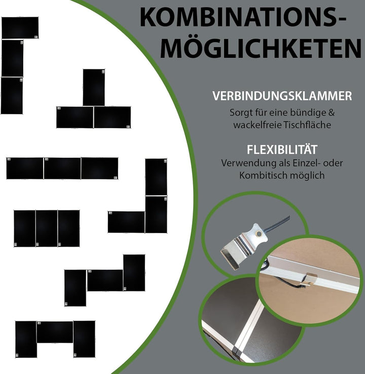TRUTZHOLM 3-er Set Alu Multifunktionstisch (3X 100x60cm) Flohmarkttisch Campingtisch Markttisch Klap