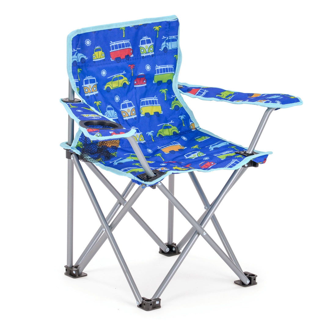 Board Masters - Volkswagen Kinder-Camping-Strand-Klapp-Faltstuhl inkl. Armlehne mit T1 Bus & Käfer M