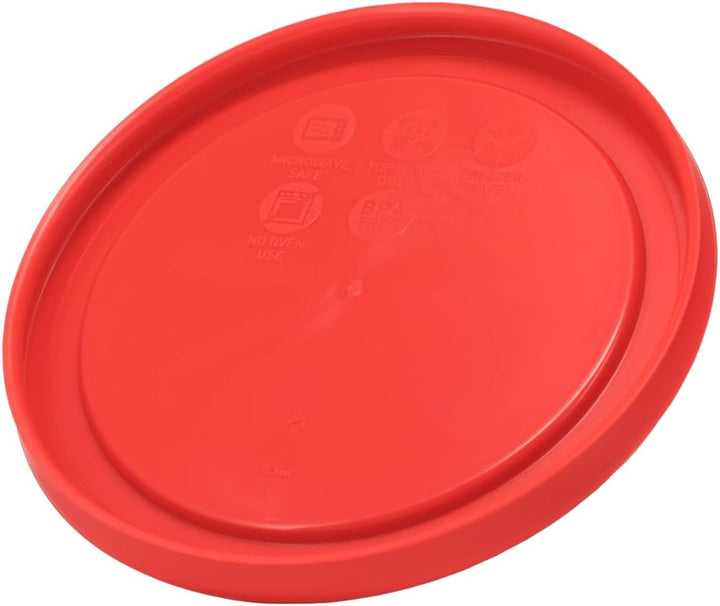 Pyrex 7200-PC Red 2 Cup Round Plastic Storage Lid - 2 Pack, 2