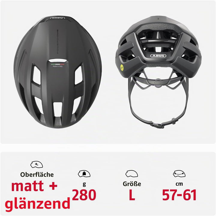 ABUS Rennradhelm PowerDome MIPS - leichter Fahrradhelm mit cleverem Belüftungssystem und Aufprallsch