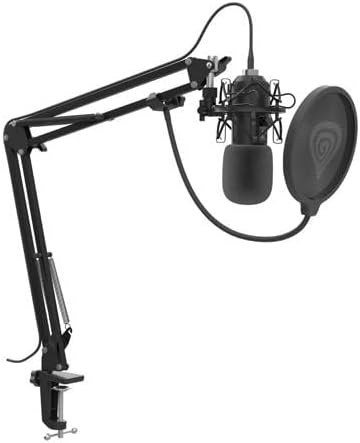 Genesis Gaming Mikrofon Radium 400 G2 mit Arm, USB Microphone Kit mit Stummschalttaste für Podcast S