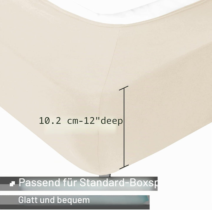 Boxspring-Bezug für Doppelbett, Jersey-Strick und dehnbar, 4 Seiten, Bettrock für Hotel und Zuhause,