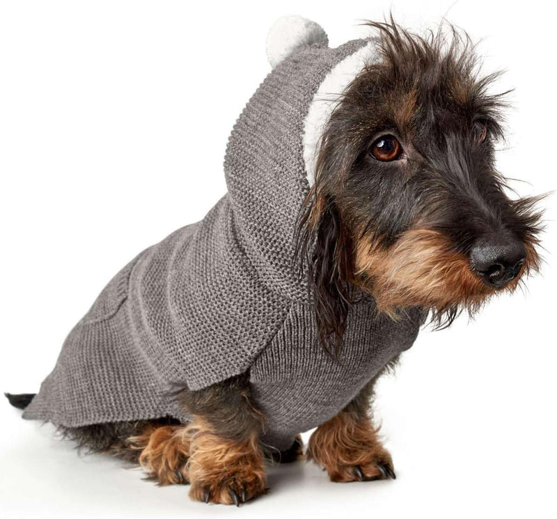 HUNTER RÖGLA Hundepullover, Strickpullover, weich, mit Kapuze, 25, grau grau 25, grau 25